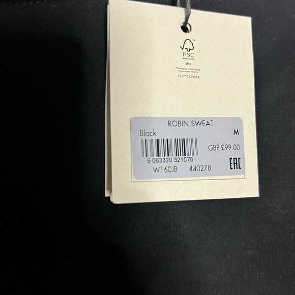 All Saints | NWT Black Embellished Robin Sweater - Picture 9 of 10